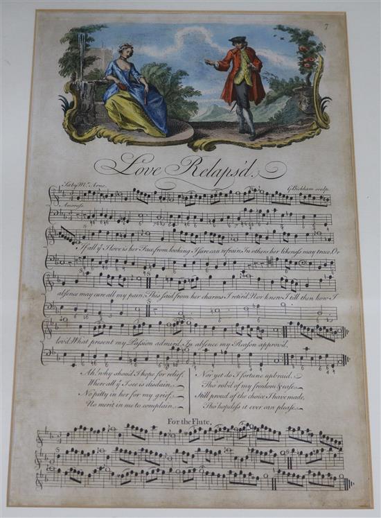 George Bickham 1739 love song music sheet
